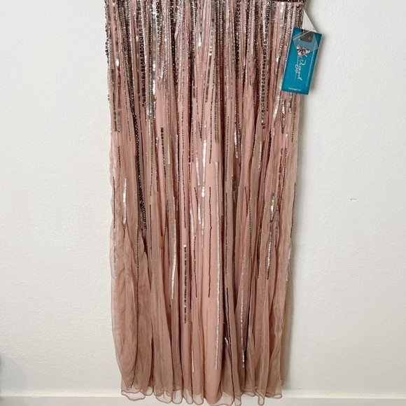 Mac Duggal Beaded Flutter Sleeve Gown - Picture 4 of 10